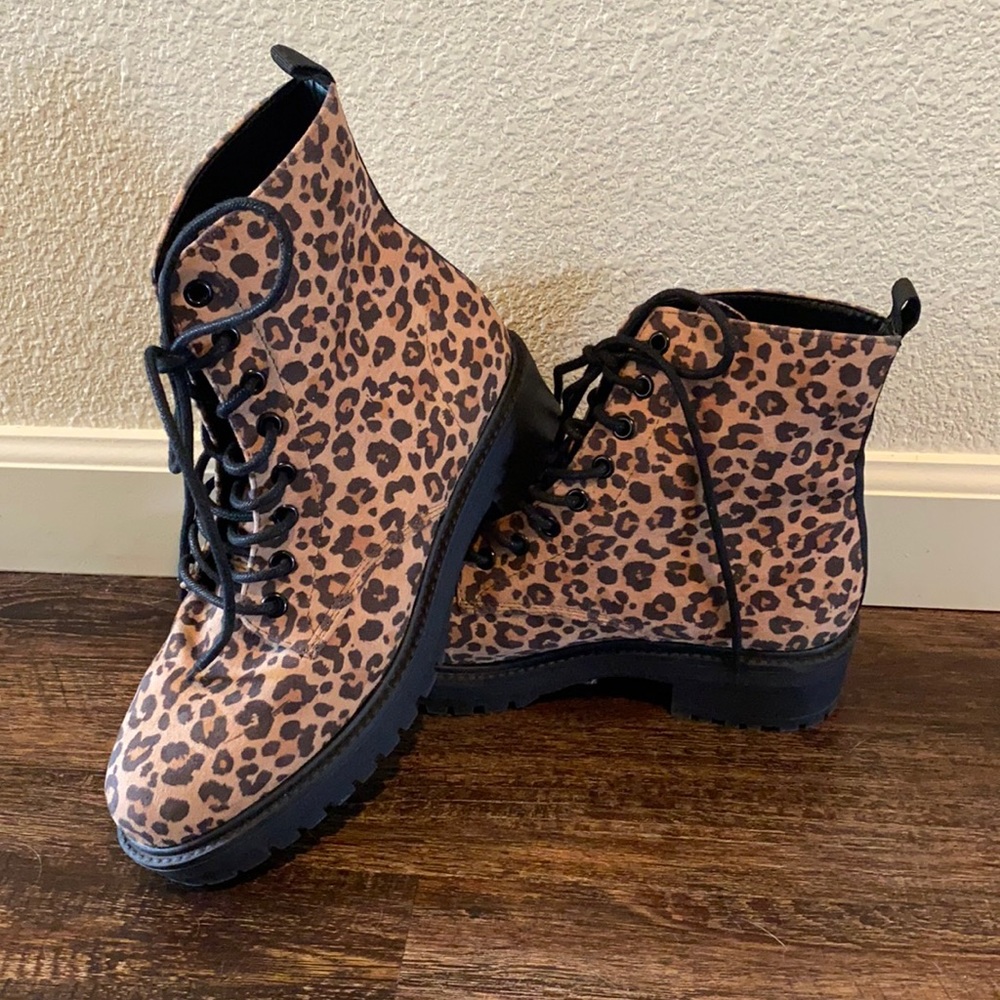Forever 21 Cheetah combat boots
